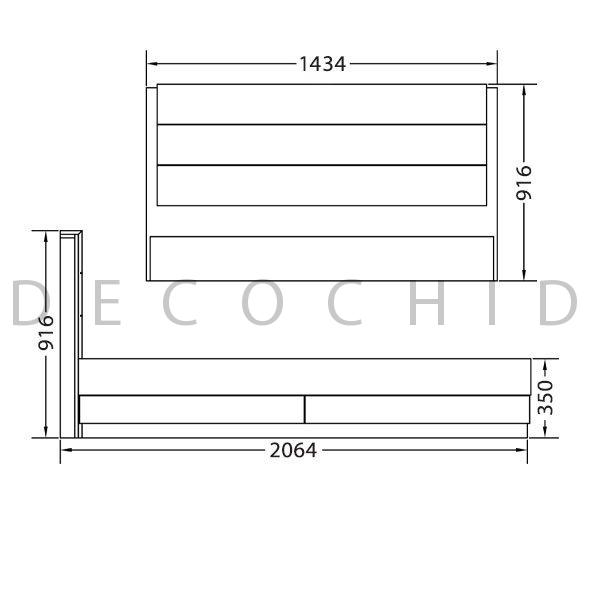 تخت خواب دو نفره دکوچید مدل هرمس کشودار عرض 140 - تصویر 3