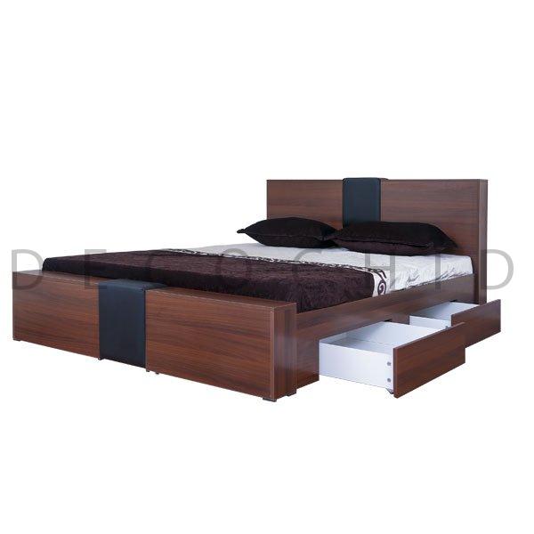 تخت خواب دو نفره دکوچید مدل فلور کشودار - تصویر 3