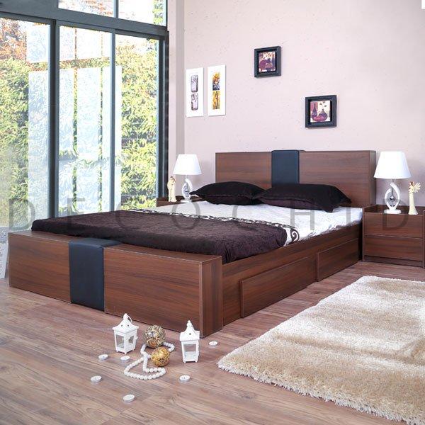 تخت خواب دو نفره دکوچید مدل فلور کشودار - تصویر 4