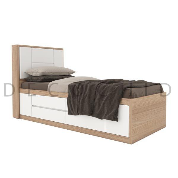 تخت خواب دکوچید مدل رادین یک و نیم نفره کشودار عرض 120 - تصویر 2