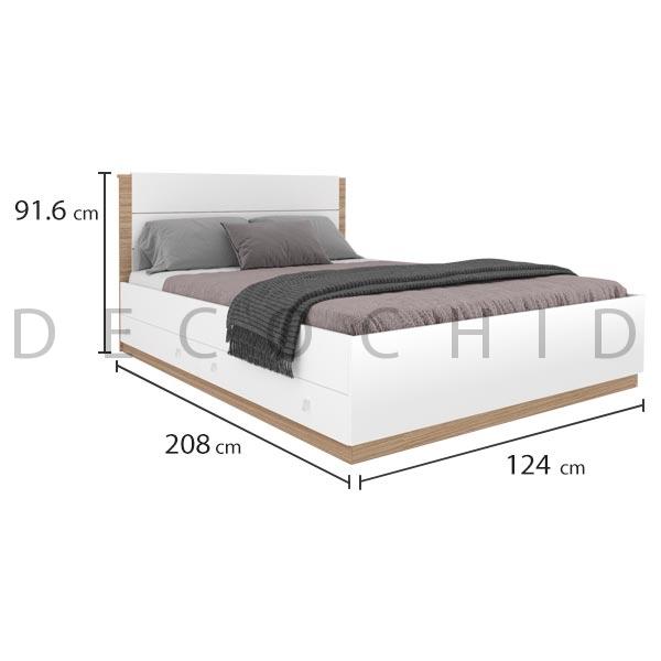 تخت خواب دکوچید مدل هرمس یک و نیم نفره کشودار عرض 120 - تصویر 3
