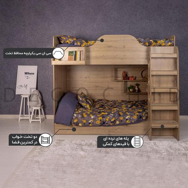 تخت دو طبقه دکوچید مدل بردین - تصویر 6