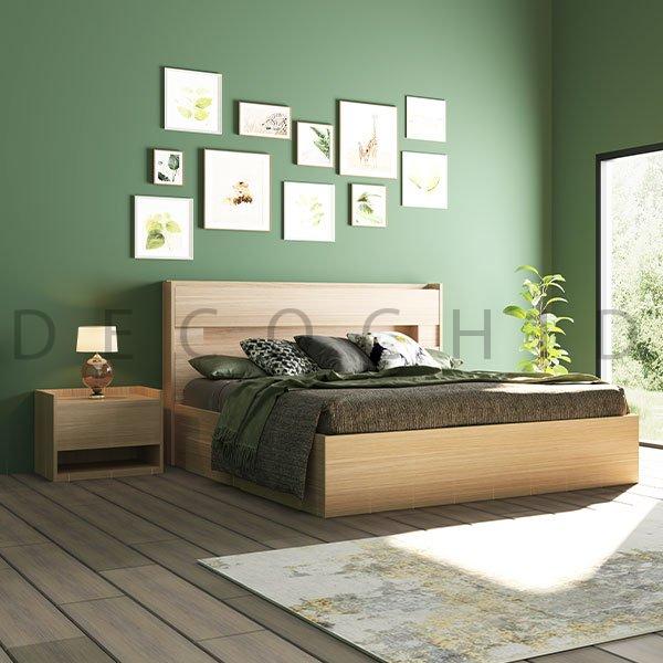 تخت خواب دو نفره دکوچید مدل آدونیس کشودار عرض 180