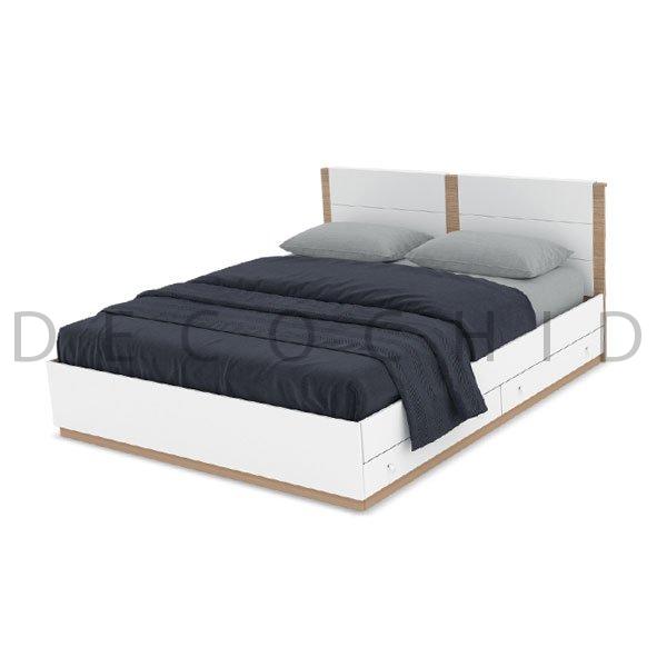 تخت خواب دو نفره دکوچید مدل هرمس کشودار عرض 160 - تصویر 2