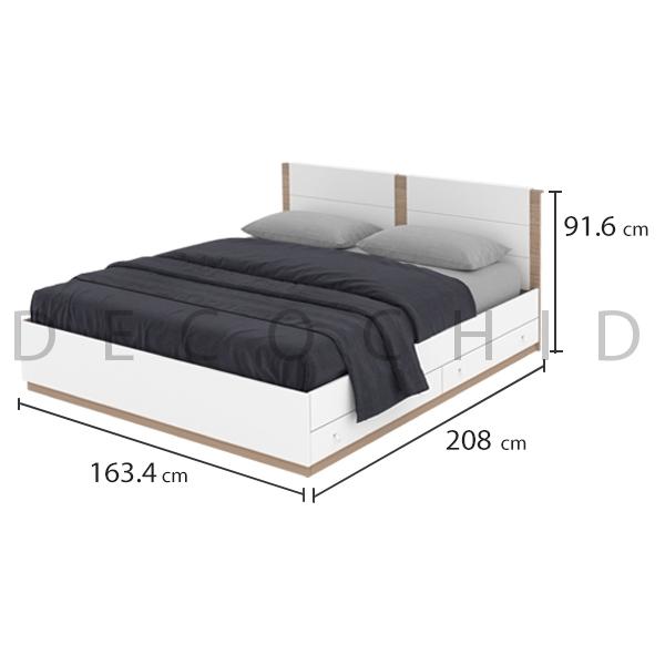 تخت خواب دو نفره دکوچید مدل هرمس کشودار عرض 160 - تصویر 3