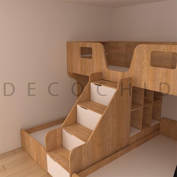 تخت خواب دو طبقه دکوچید مدل D.1146 سه نفره - تصویر 2
