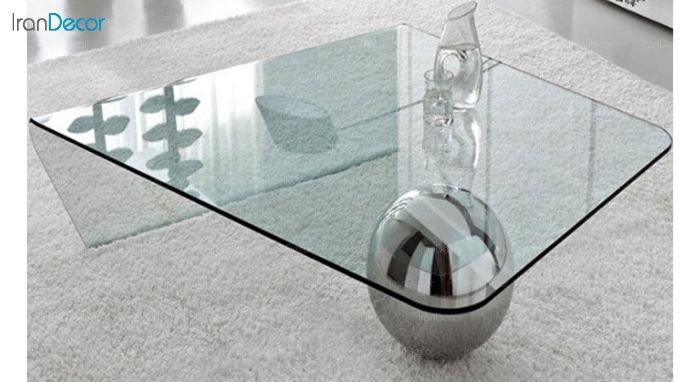 میز جلو مبلی مدل گوی دار شیشه ای خم - تصویر 3