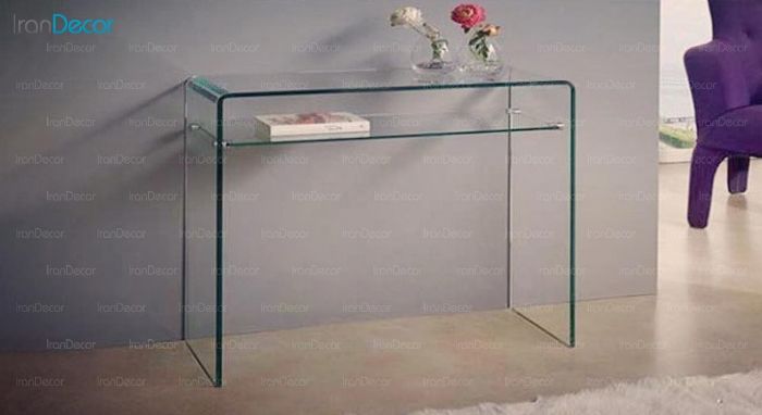میز کنسول مدل دو طبقه شیشه‌ای - تصویر 2