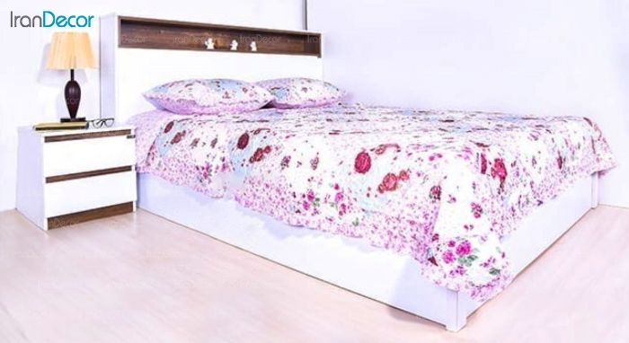تخت خواب کاج مدل نیکا ام دی اف - تصویر 2