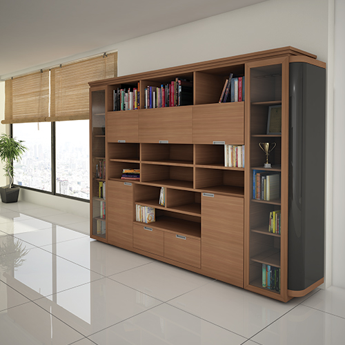 کتابخانه و ویترین محیط آرا مدل استلار تیپ 6152 بلند ویژه اتاق مدیر عامل