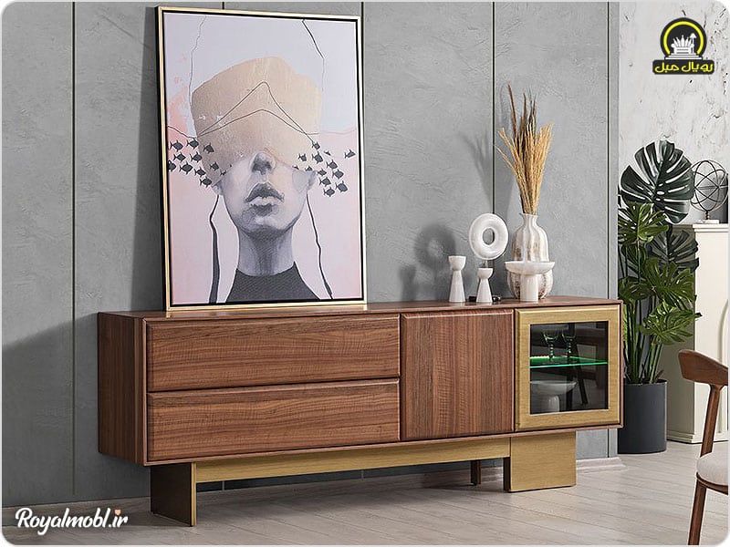 میز کنسول رویال مبل مدل بهناز 180 × 45 سانت – ارتفاع 80 سانت - تصویر 2