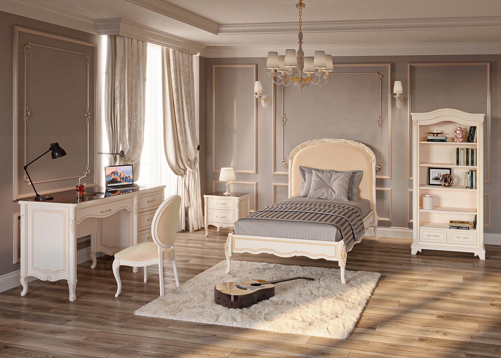 سرویس خواب نوجوان ساحل چوب مدل کاترین