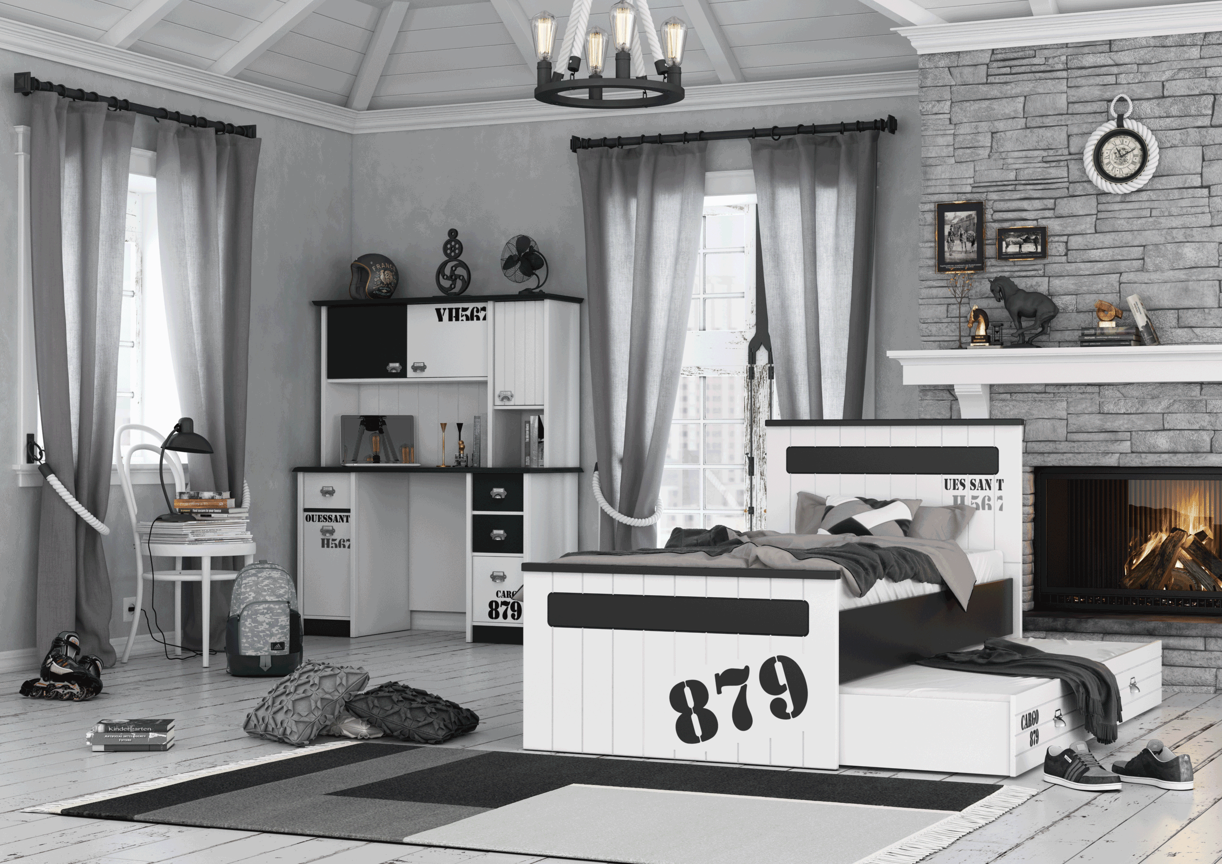 سرویس خواب نوجوان ساحل چوب مدل 879 - تصویر 3