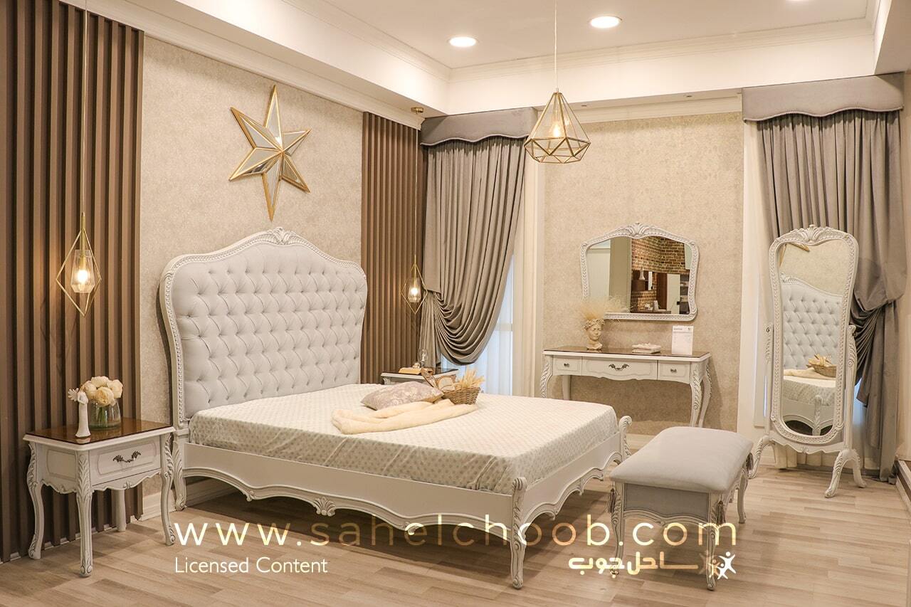 سرویس خواب دو نفره ساحل چوب مدل شایلین - تصویر 2