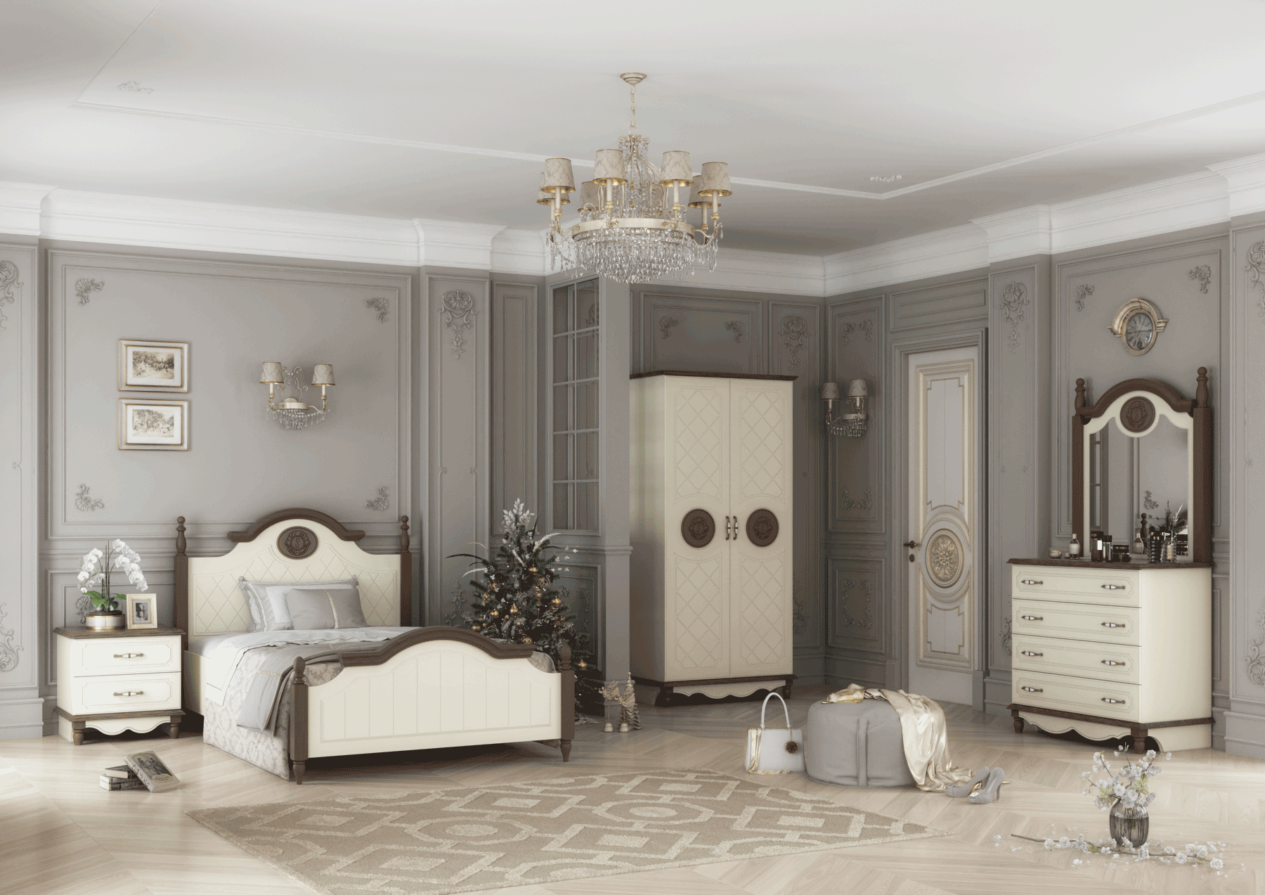 سرویس خواب نوجوان ساحل چوب مدل لیون - تصویر 7