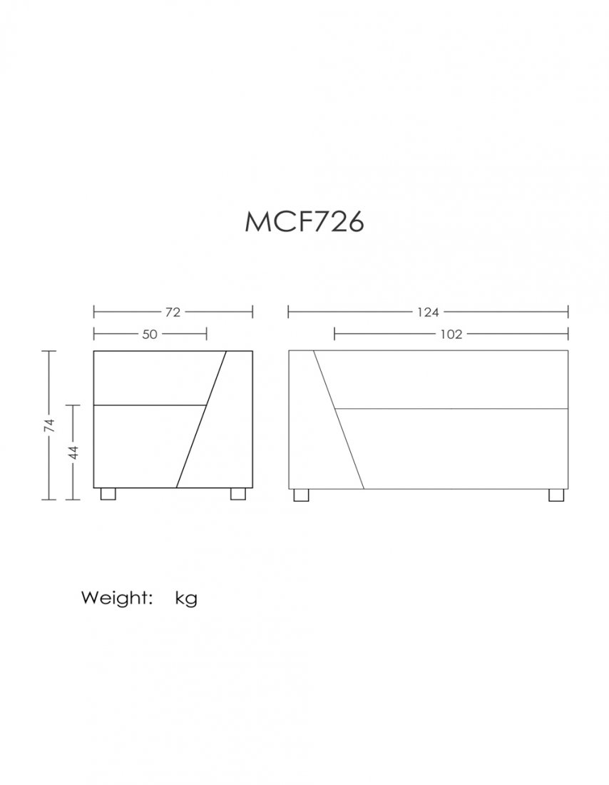 مبل مکعبی آرتمن مدل MCF-726 دونفره تک دسته - تصویر 2