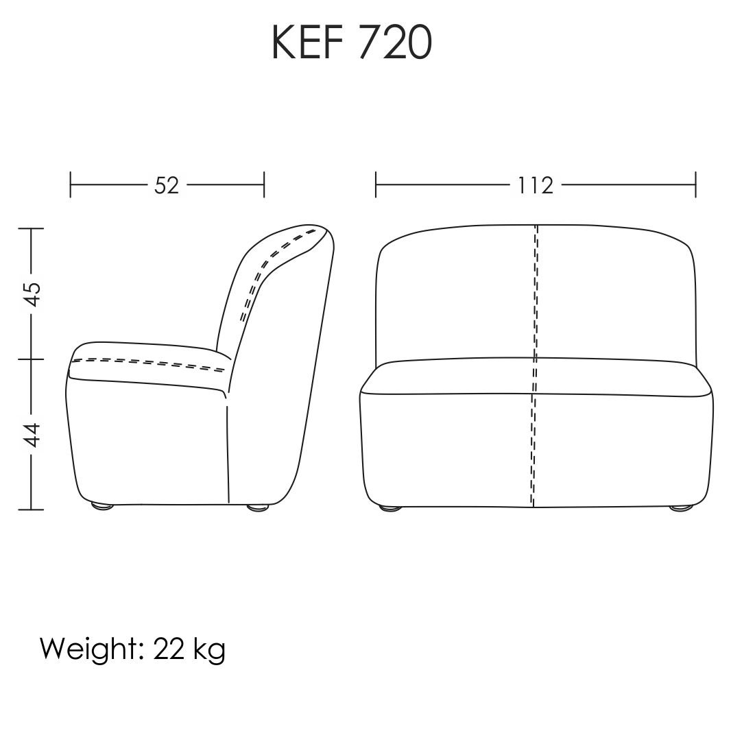 مبل دو نفره آرتمن مدل KEF-720 بدون دسته - تصویر 3
