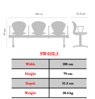 صندلی انتظار نیلپر مدل OCW415l3 - تصویر 2