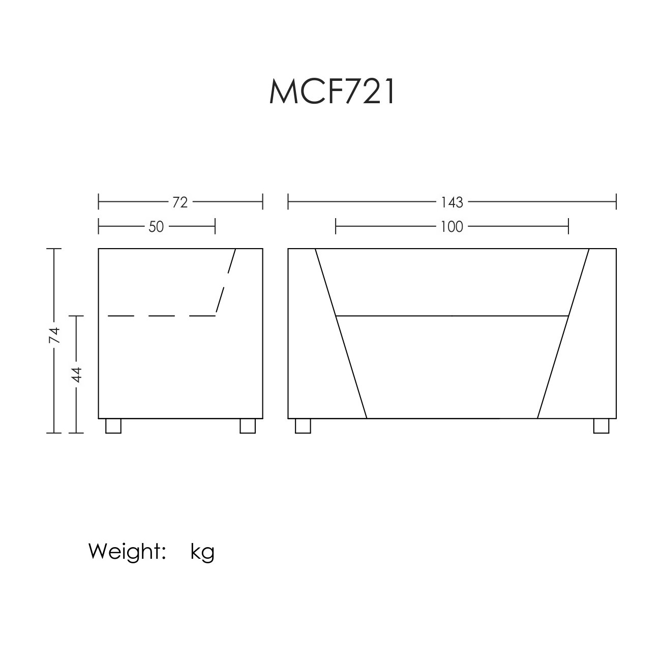 مبل مکعبی آرتمن مدل MCF-721 دونفره دو دسته - تصویر 3
