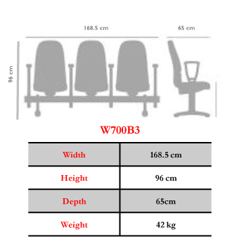 صندلی انتظار نیلپر مدل OCW700B3 - تصویر 2
