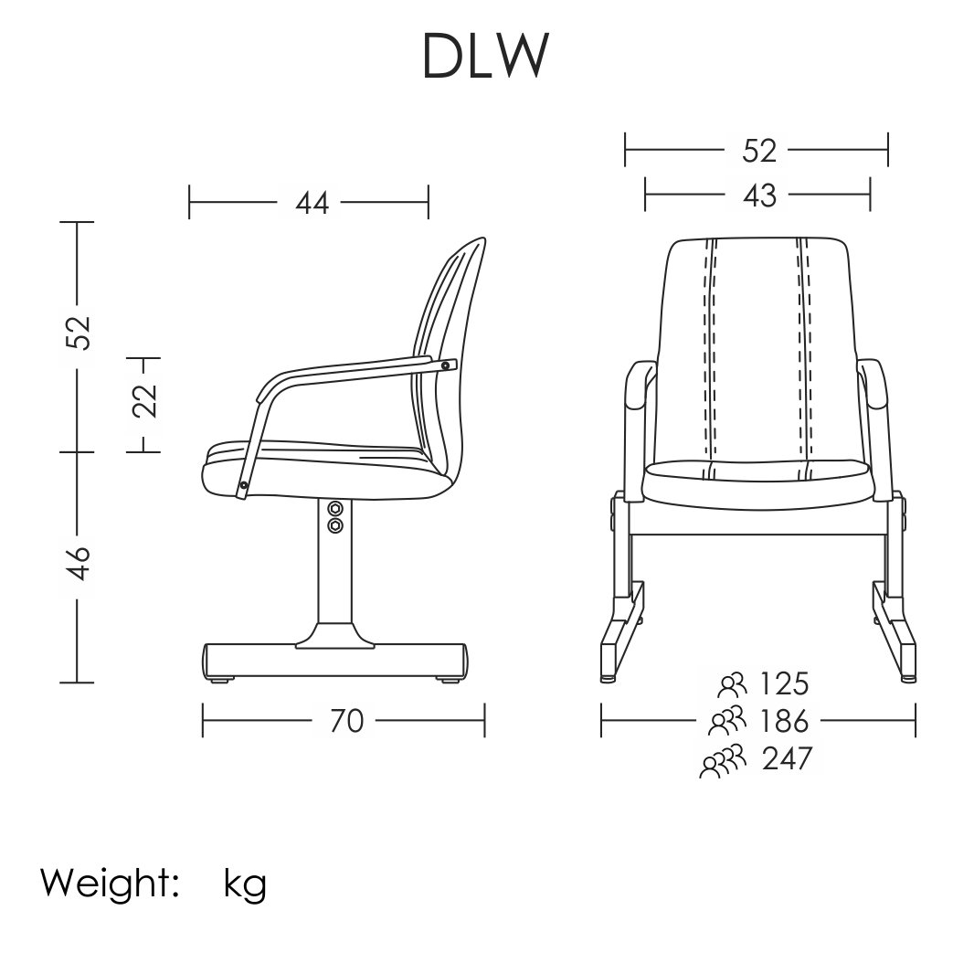 صندلی انتظار آرتمن مدل DLW-832 سه نفره - تصویر 2