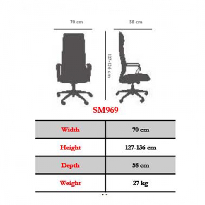 صندلی مدیریتی نیلپر مدل OCM 969 - تصویر 4