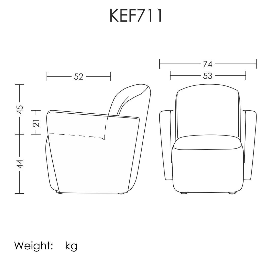 مبل تکنفره آرتمن مدل KEF-711 - تصویر 4