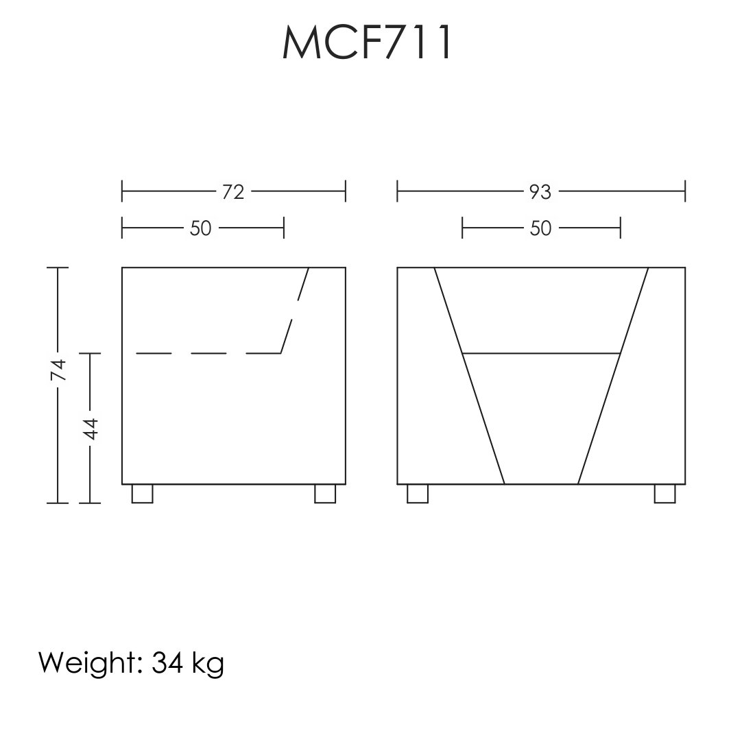 مبل مکعبی آرتمن مدل MCF-711 تک نفره دو دسته - تصویر 3