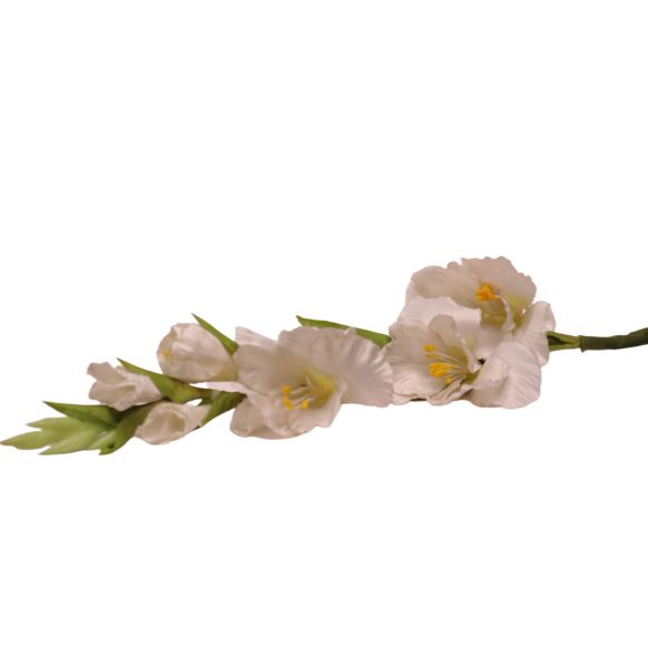 شاخه گل دوان مدل GLADIOLUS رنگ سفید اندازه h86cm 636977 - تصویر 2