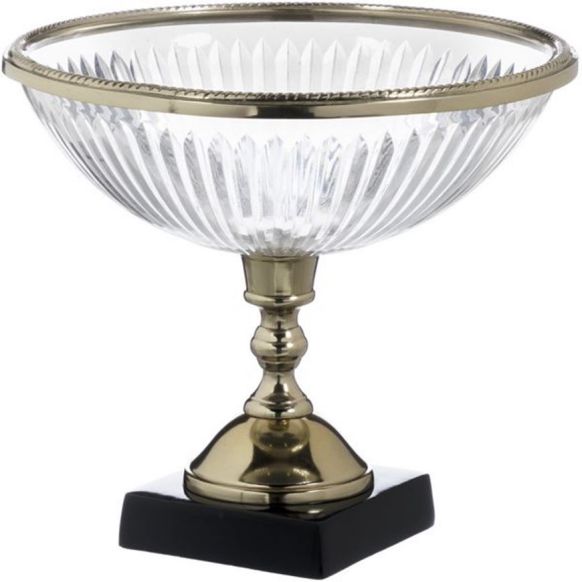کاسه دکوری دوان مدل TRISTAN رنگ طلایی/شفاف اندازه h19cm کد 652426