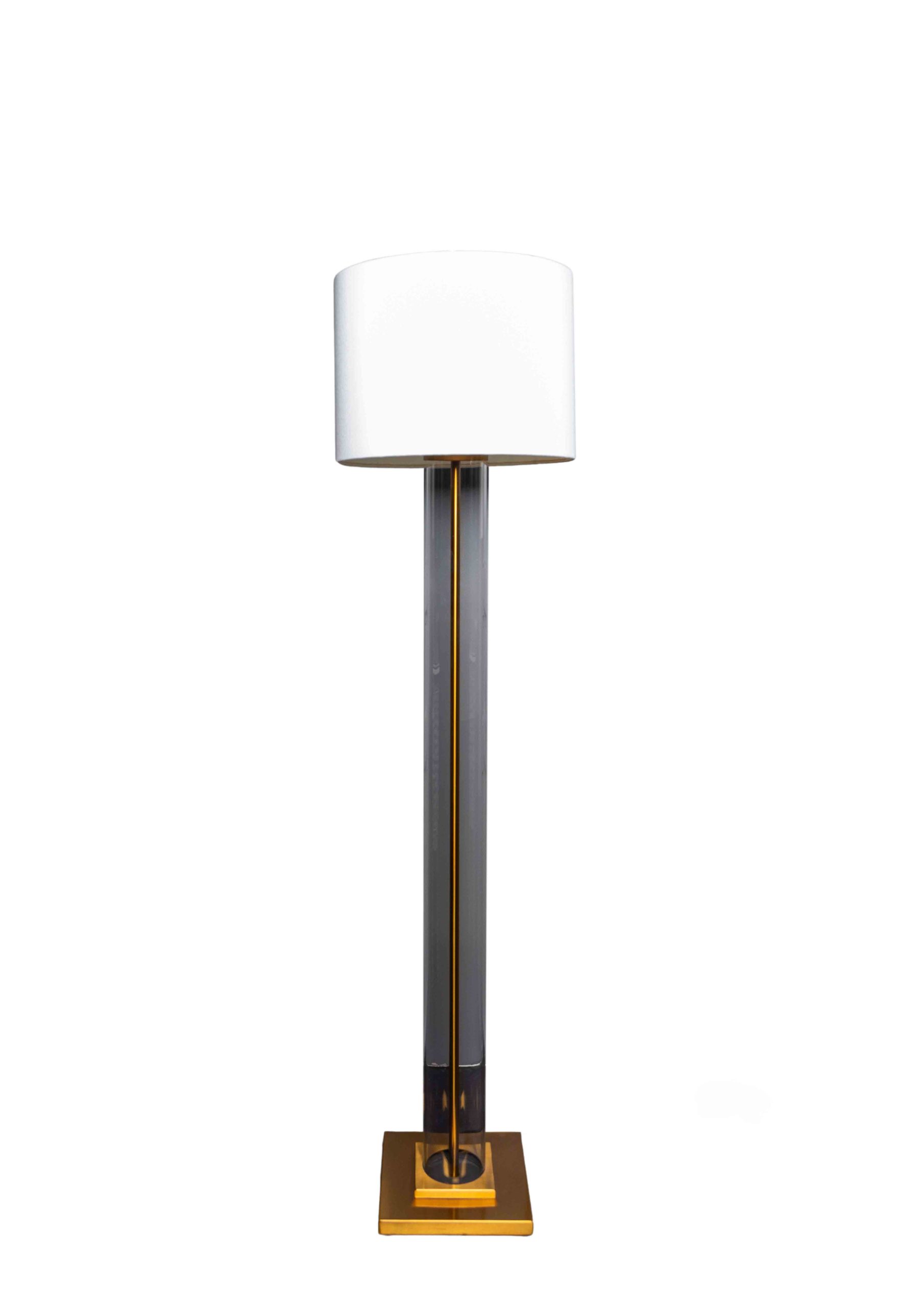 آباژور ایستاده دوان مدل POST رنگ سفید/برنجی ابعاد h179cm کد 663857sc04