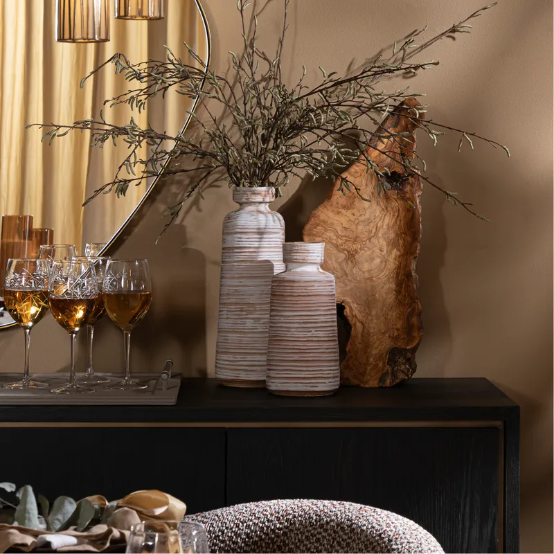 گلدان دوان مدل MIRAI سایز h39cm رنگ کرمی کد 676562 - تصویر 3