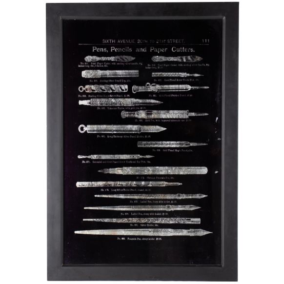 اشیاء تزئینی دیوار دوان مدل PEN رنگ مشکی اندازه 67x47cm کد 608480