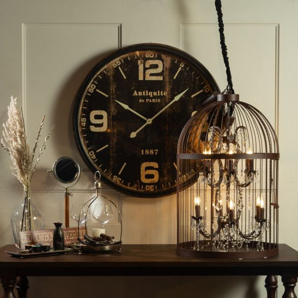 لوستر قفس دوان مدل CAGE رنگ مشکی اندازه d65cm کد 572217 - تصویر 2