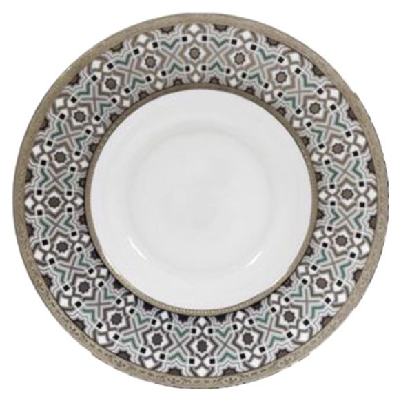 بشقاب سوپ خوری دوان مدل KENRIC رنگ آبی/طلایی اندازه d24cm کد 657102s