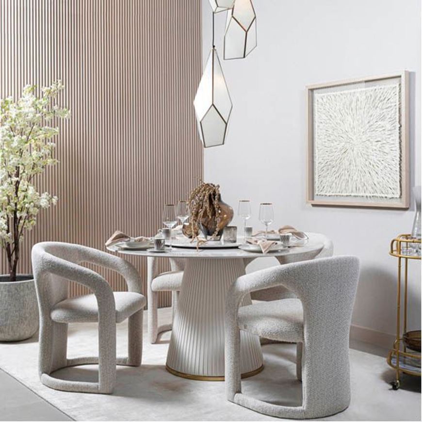 میز ناهارخوری دوان مدل LOTUS رنگ قهوه‌ای 130 سانتی‌متری کد 678347 - تصویر 2