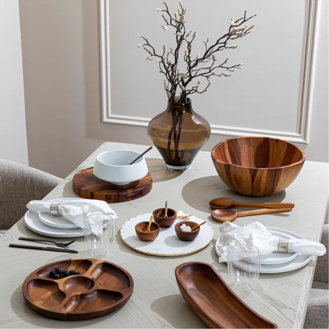 کاسه دوان مدل ACACIA رنگ قهوه‌ای 35 سانتی‌متری کد 681385 - تصویر 3