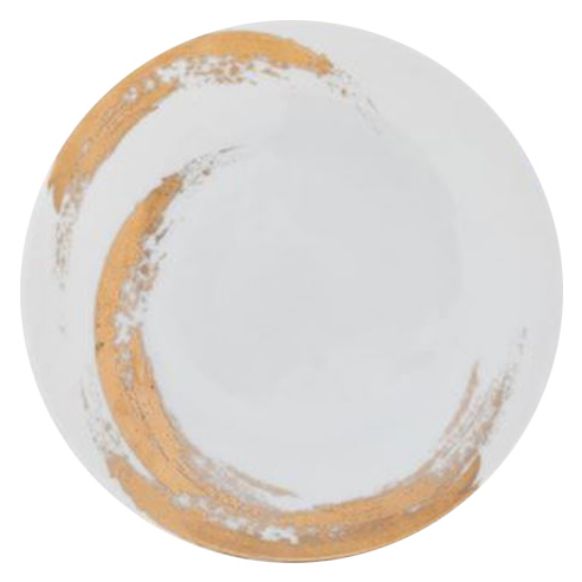 بشقاب میوه خوری دوان مدل ODESSA رنگ سفید/طلایی سایز d21cm کد 652657s