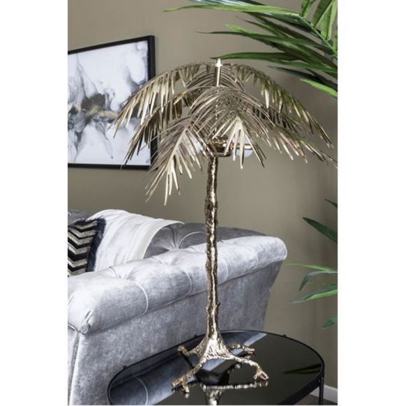 آباژور رومیزی دوان مدل PALM رنگ طلایی اندازه h64cm کد 652321 - تصویر 2