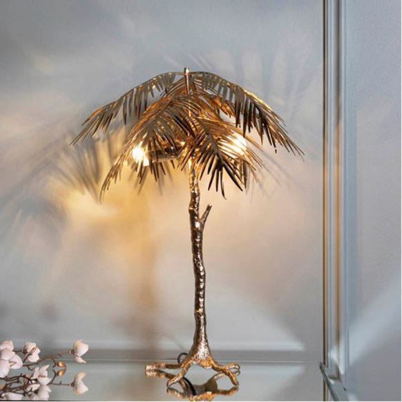 آباژور رومیزی دوان مدل PALM رنگ طلایی اندازه h64cm کد 652321 - تصویر 3