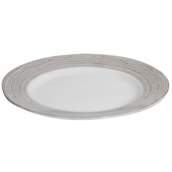 بشقاب غذاخوری دوان مدل LINES رنگ نقره‌ای اندازه d27cm کد 513582 - تصویر 2