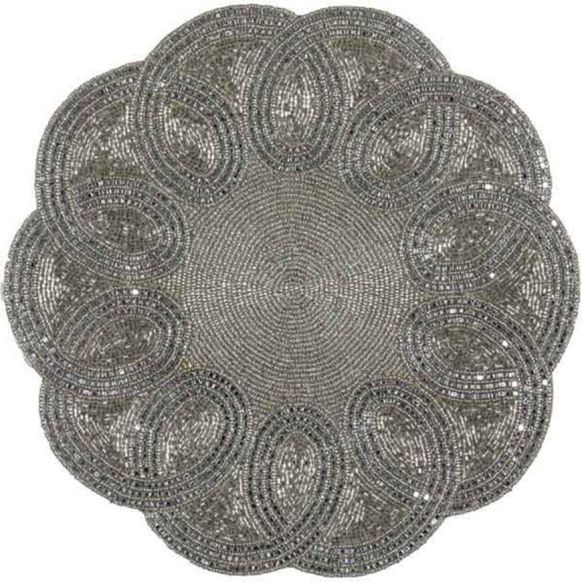 زیر بشقابی دوان مدل ASTIN رنگ نقره‌ای سایز d38cm کد 677003