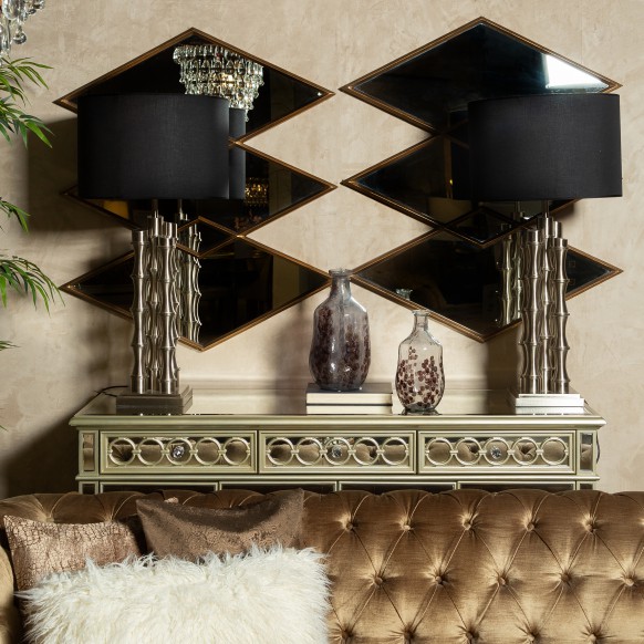آباژور رومیزی دوان مدل BAMBU رنگ کروم/نقره‌ای اندازه h89cm کد 663997sc05 - تصویر 4