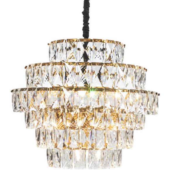 لوستر کریستال دوان مدل PRINCESS رنگ شفاف/برنجی قطر d80cm کد 663892