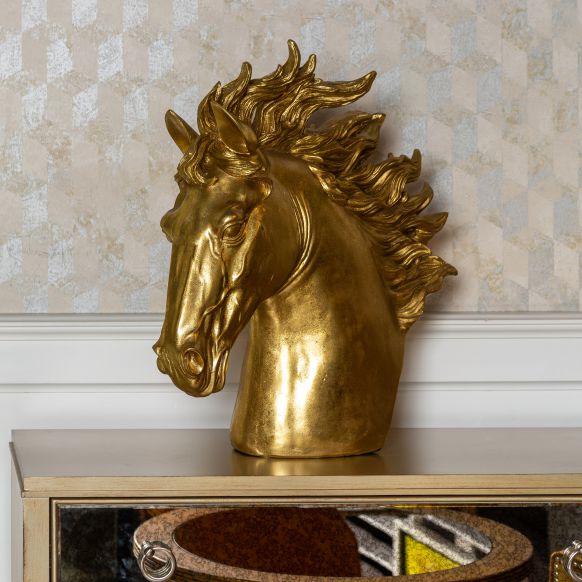 مجسمه دکوری دوان مدل ARDUS horse رنگ طلایی h71cm کد 667882 - تصویر 2