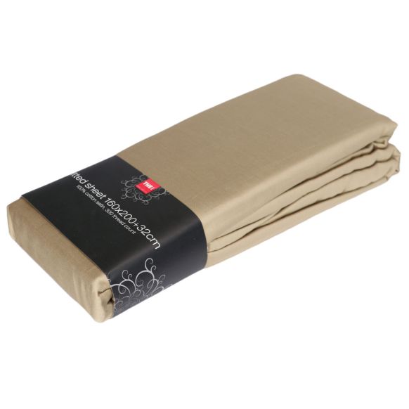 ملحفه کشدار دوان مدل REGENCE رنگ بژ اندازه 160×200+32 کد 577439