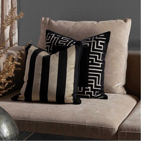 روکش کوسن دوان مدل MAZE ابعاد 50×50 رنگ مشکی کد 678914 - تصویر 2