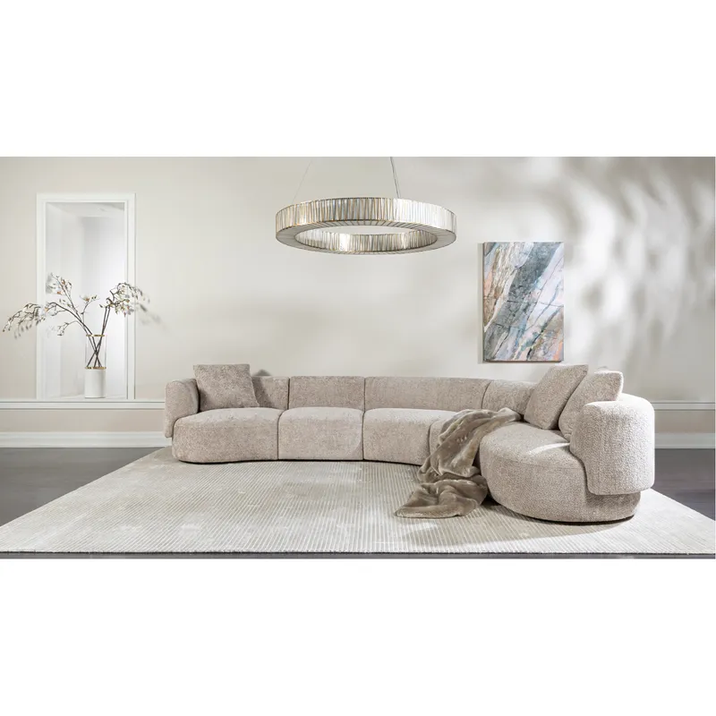 مبل تک نفره دوان مدل SYDNEY مدولار چپ گرد رنگ قهوه ای خاکستری 684612 - تصویر 3