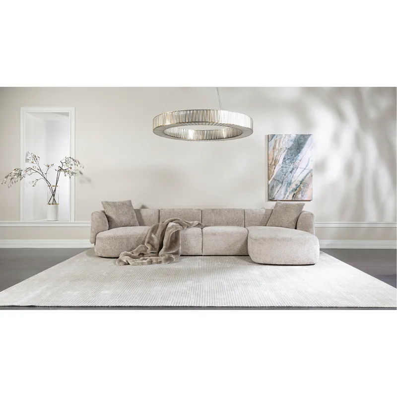 مبل تک نفره دوان مدل SYDNEY مدولار چپ گرد رنگ قهوه ای خاکستری 684612 - تصویر 4