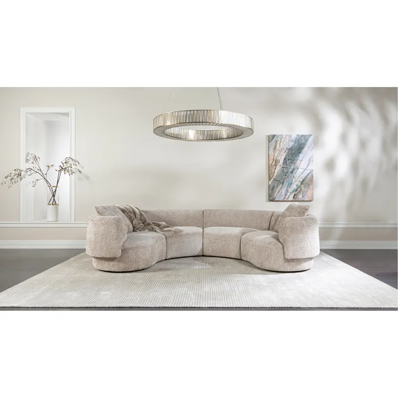مبل تک نفره دوان مدل SYDNEY مدولار چپ گرد رنگ قهوه ای خاکستری 684612 - تصویر 5
